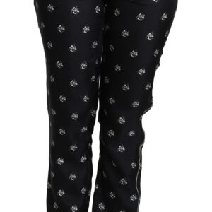 Elegant Mid Waist Skinny Silk Pants