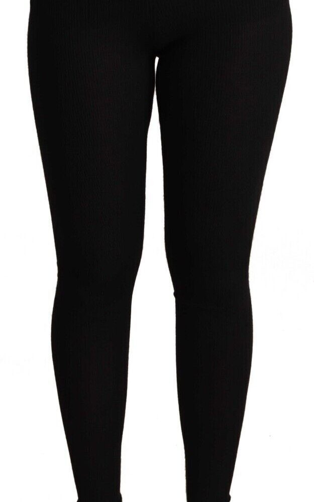 Black High Waist Cashmere Tights Pants
