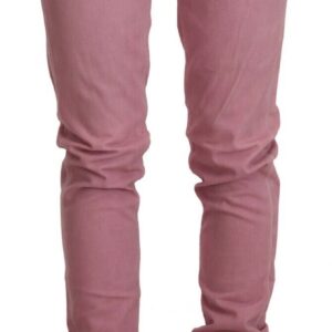 Elegant Pink Slim Fit Denim Jeans