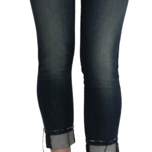 Chic Blue Washed Skinny Cropped Denim
