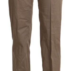 Elegant High Waist Straight Pants in Brown