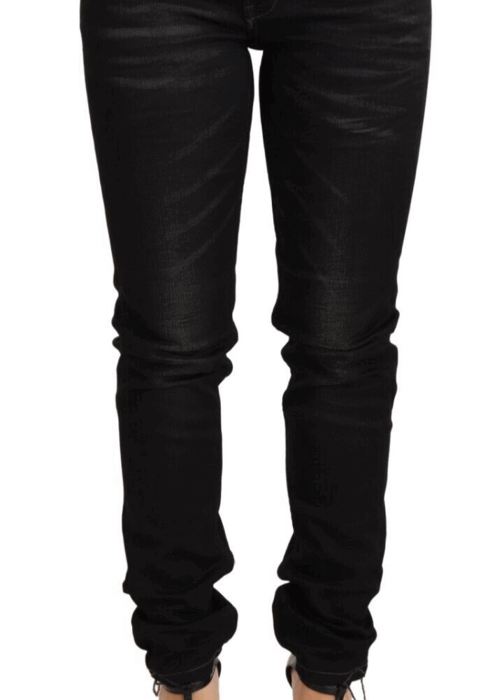 Sleek Black Washed Skinny Jeans