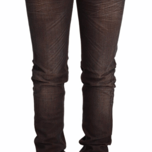 Chic Low Waist Skinny Brown Jeans