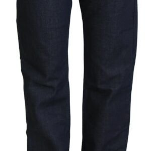 Chic Dark Blue Low Waist Straight Cut Jeans