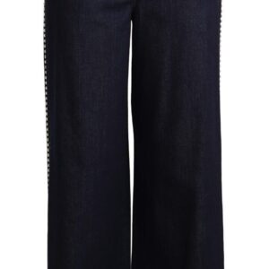 Elegant Dark Blue Flare Denim Jeans