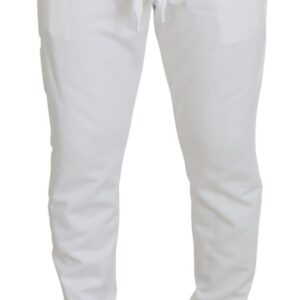 Elegant White Cotton Sweatpants
