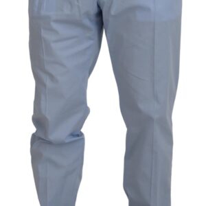 Elegant Slim Fit Chinos In Light Blue
