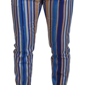 Sleek Striped Slim Fit Chinos