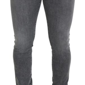 Chic Grey Washed Denim Pants