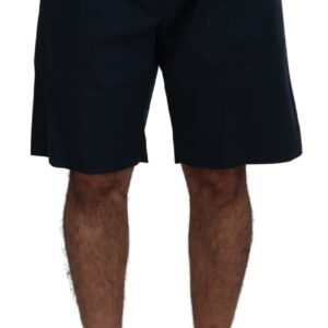 Elegant Blue Cotton Blend Shorts