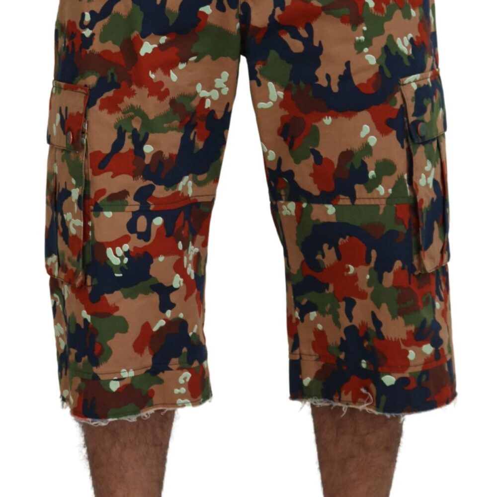 Italian Designer Multicolor Cargo Shorts