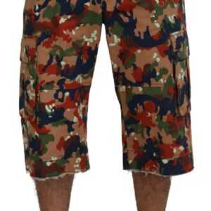 Italian Designer Multicolor Cargo Shorts