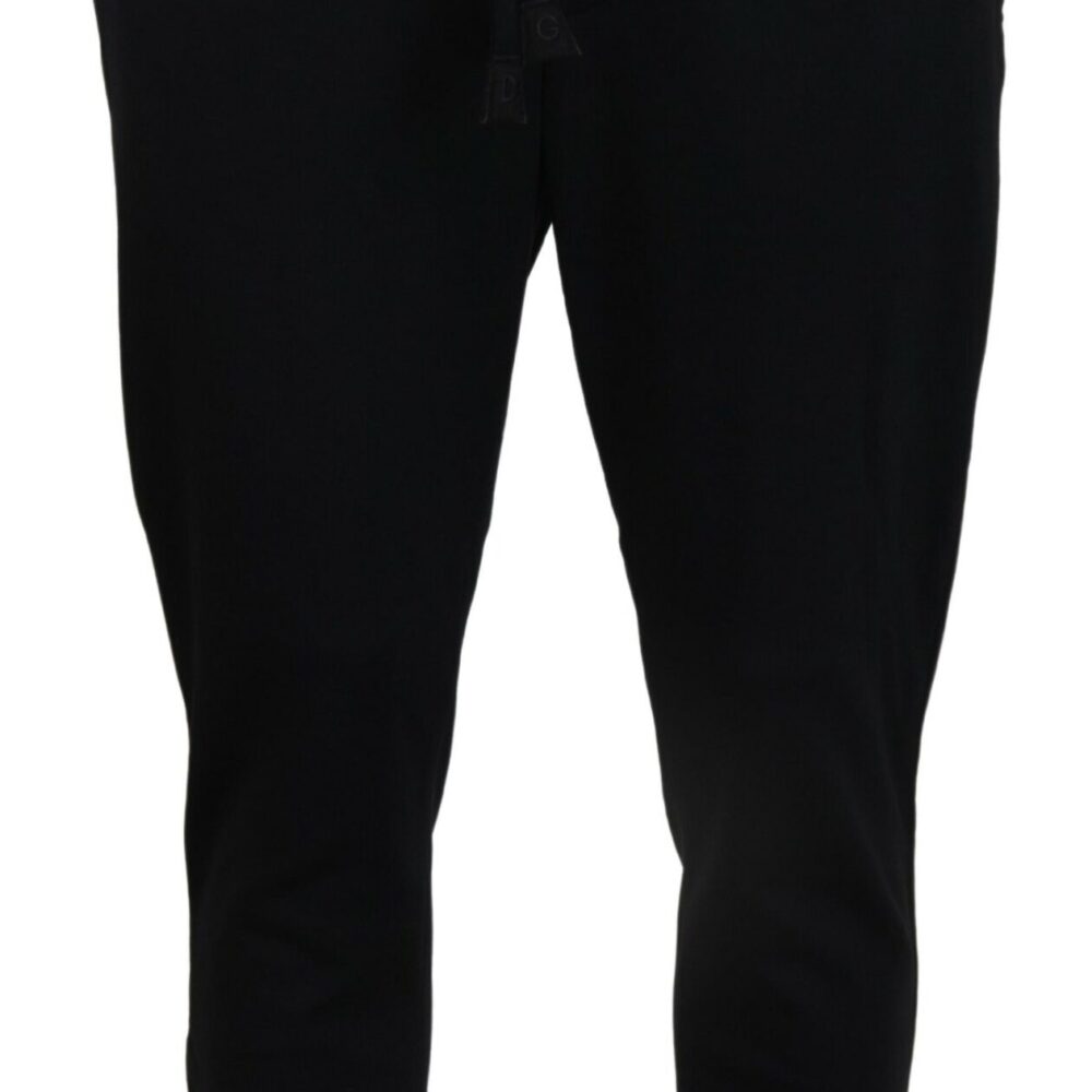 Sleek Black Wool-Blend Sweatpants