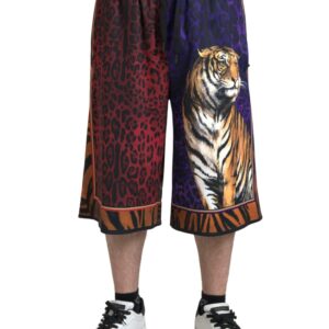 Chic Multicolor Bermuda Shorts with Exotic Print
