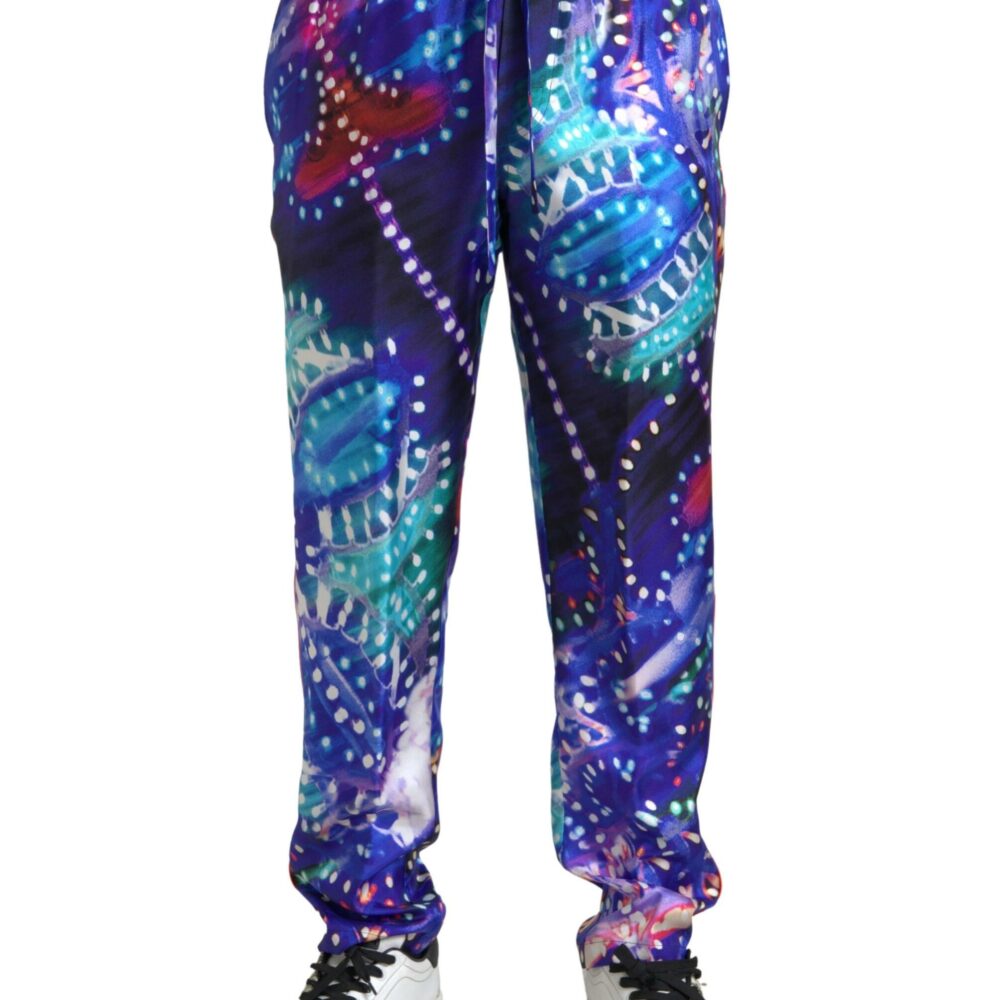 Multicolor Silk Jogger Pants
