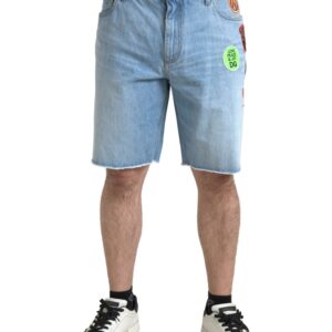 Elegant Light Blue Denim Bermuda Shorts