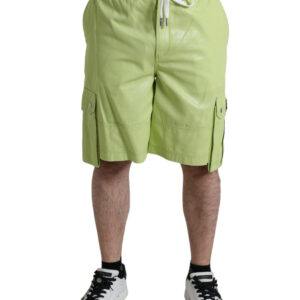 Chic Light Green Cotton Bermuda Shorts