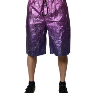 Metallic Pink Purple Two Tone Bermuda Shorts