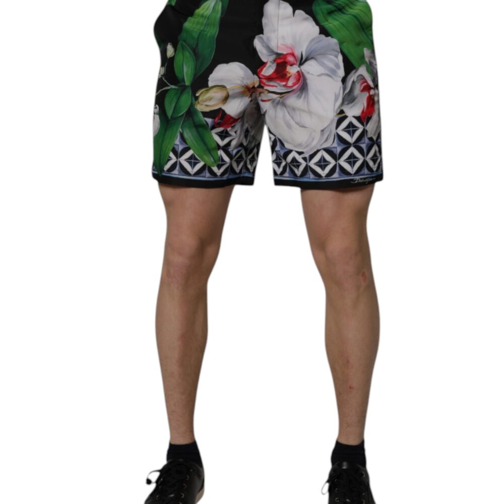 Multicolor Floral Polyester Men Bermuda Shorts