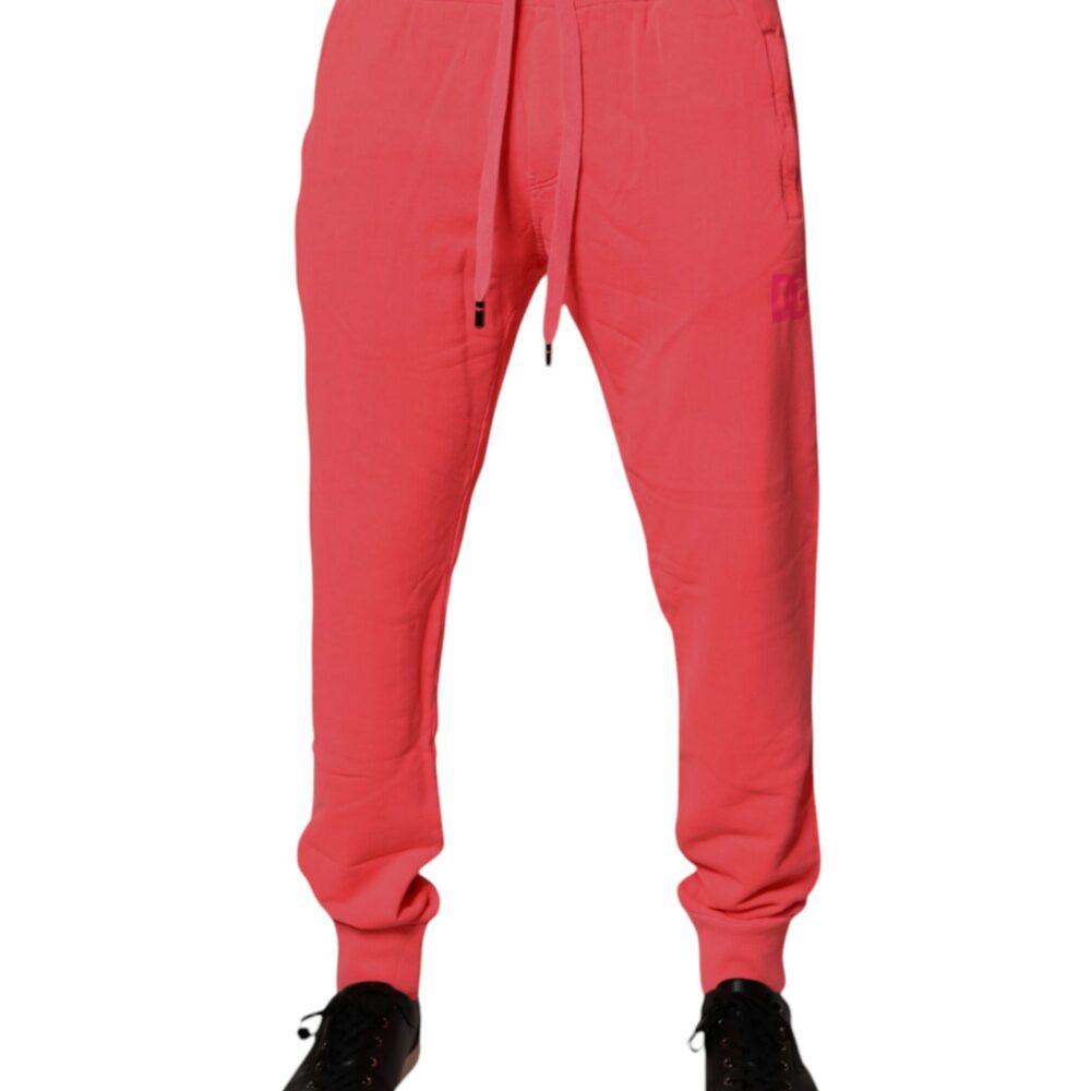 Neon Red Cotton Jogger Men Sweatpants Pants