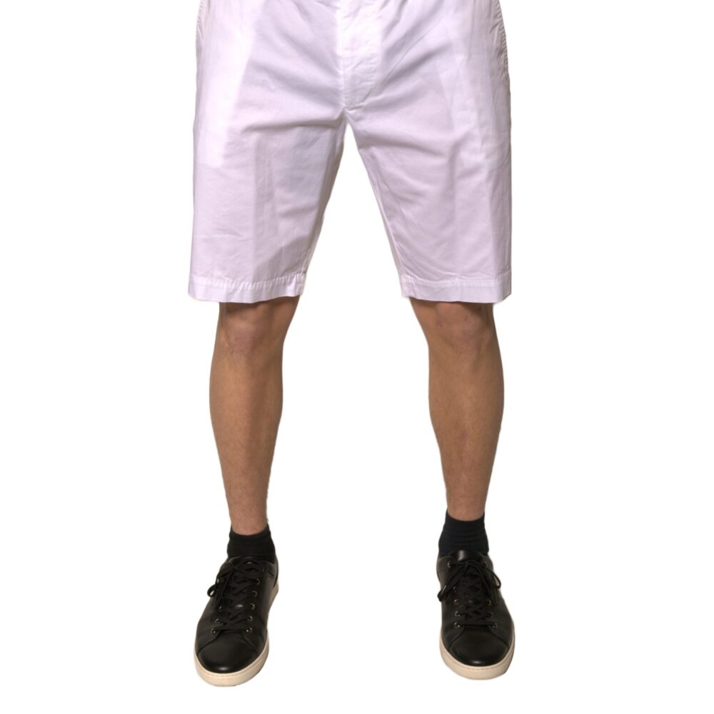 White Chinos Cotton Stretch Casual Shorts