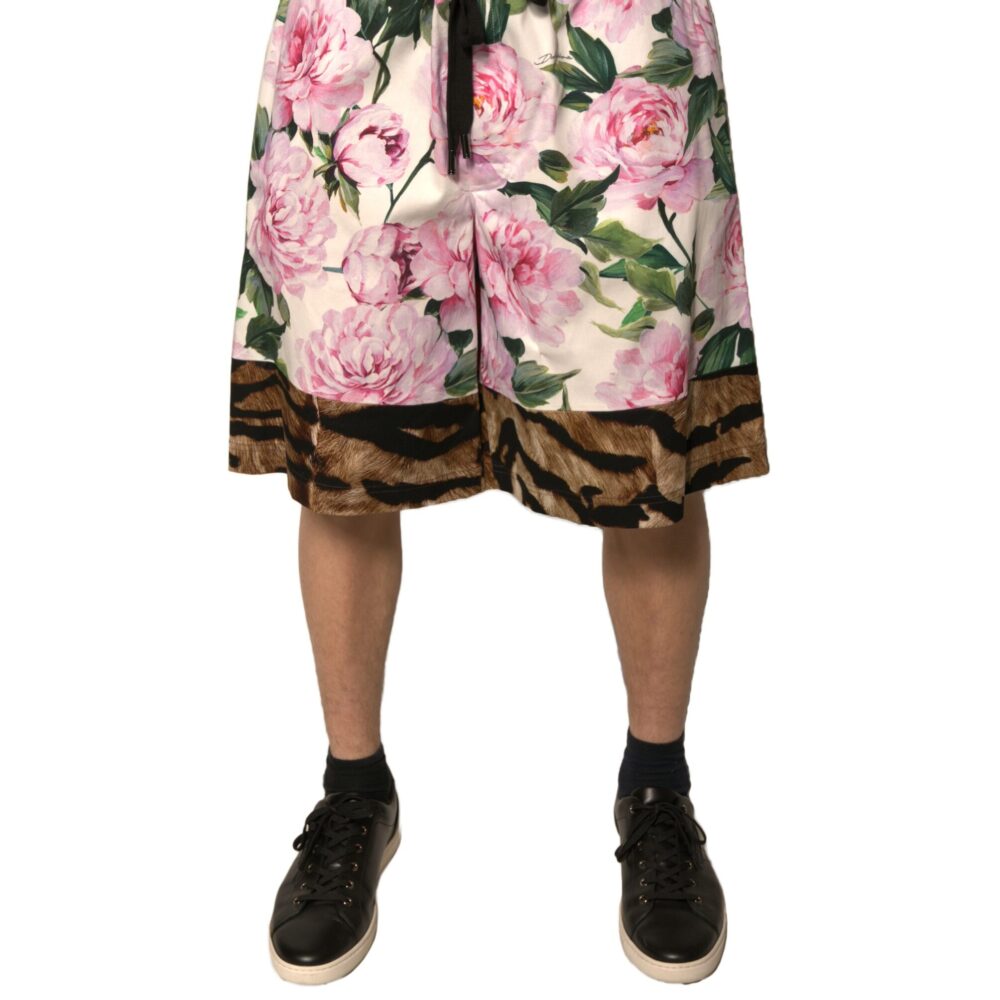 Multicolor Floral Cotton Men Bermuda Shorts
