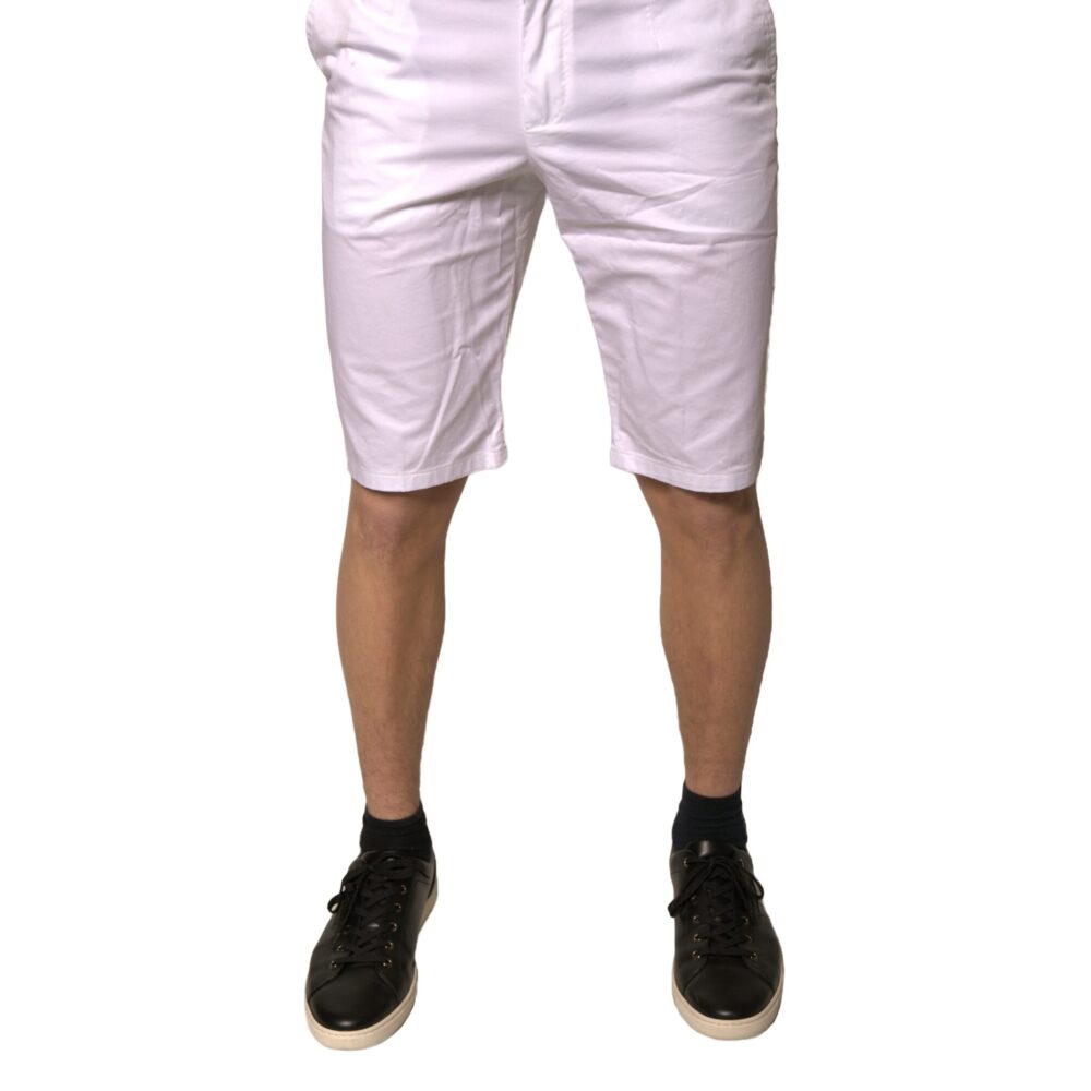 White Chinos Cotton Stretch Casual Shorts