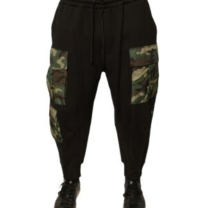 Black Camouflage Cotton Jogger Cargo Pants