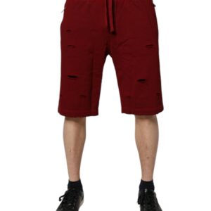 Maroon Rip Style Bermuda Sweatshorts Shorts