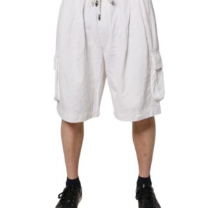 White Cotton Cargo Bermuda Sweatshorts Shorts