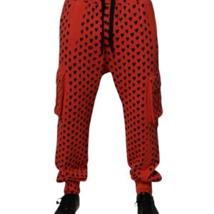 Red Hearts Cargo Jogger Men Sweatpants Pants