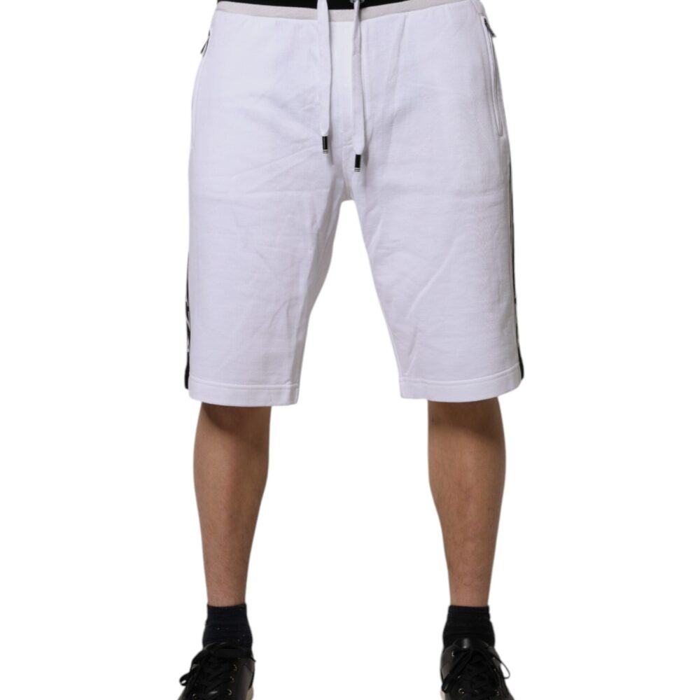 White Stripe Cotton DG King Bermuda Shorts