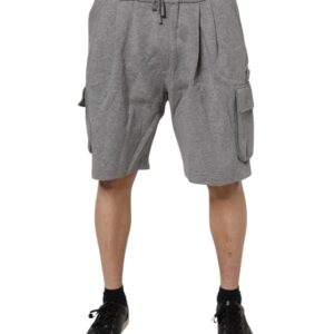 Gray Cotton Cargo Bermuda Sweatshorts Shorts