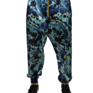 Multicolor Marble Print Jogger Men Sweatpants Pants