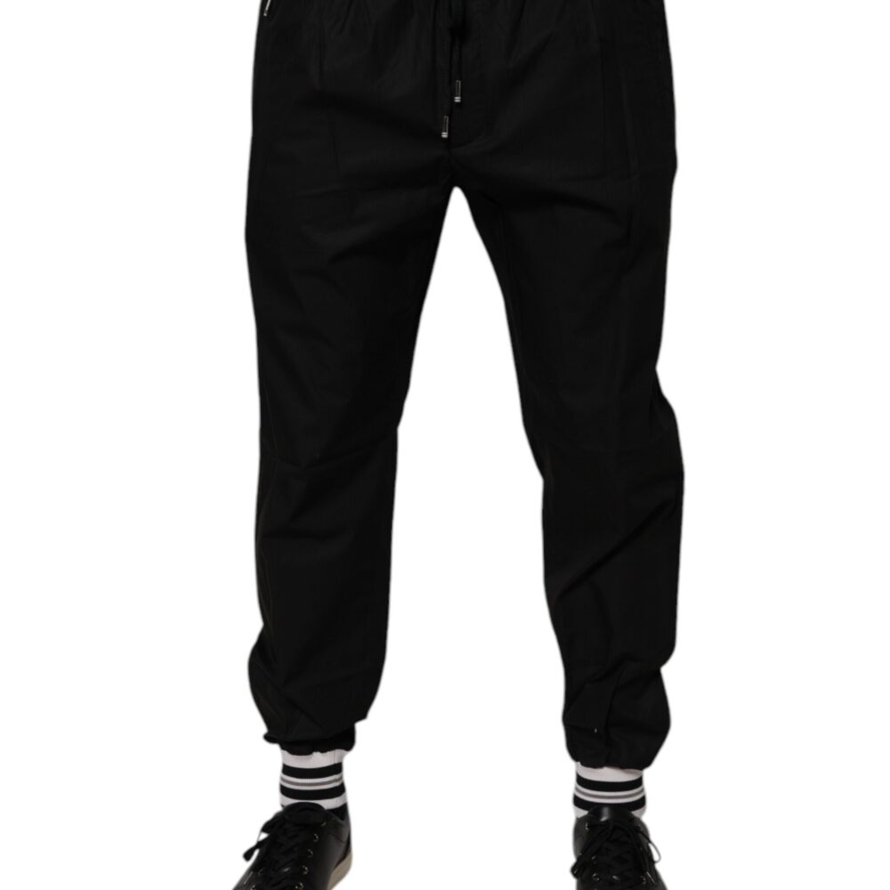Black Cotton Men Jogger Sweatpants Pants