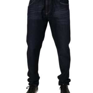 Dark Blue Cotton Stretch Skinny Denim Jeans