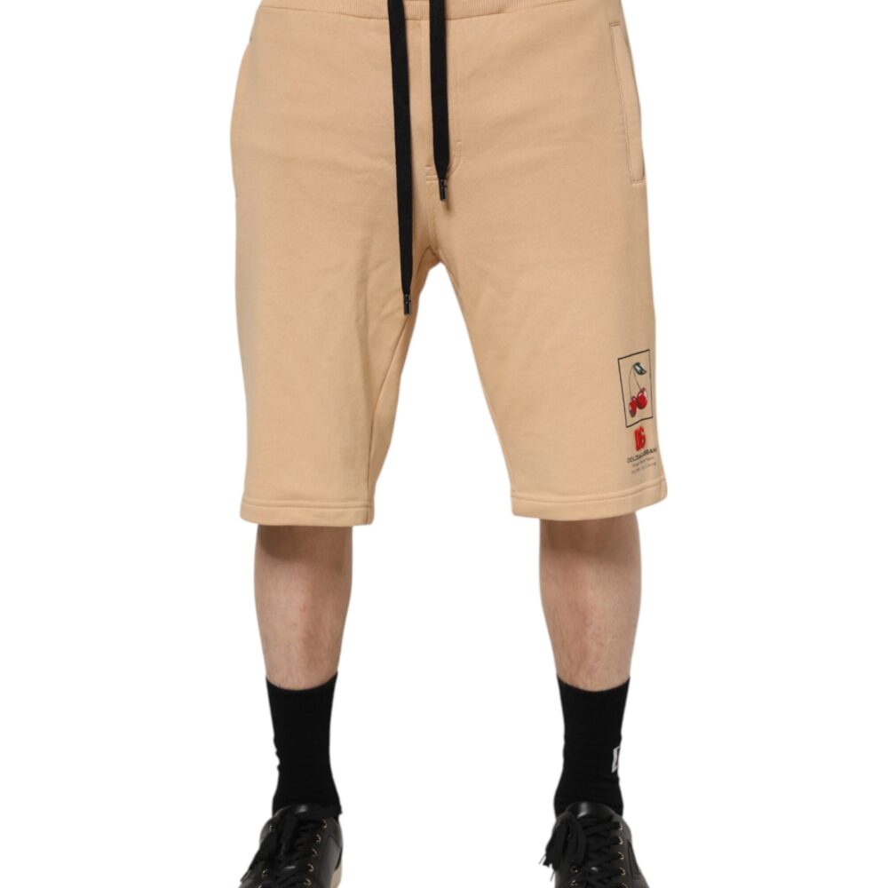 Yellow Cotton Men Bermuda Sweatshorts Shorts