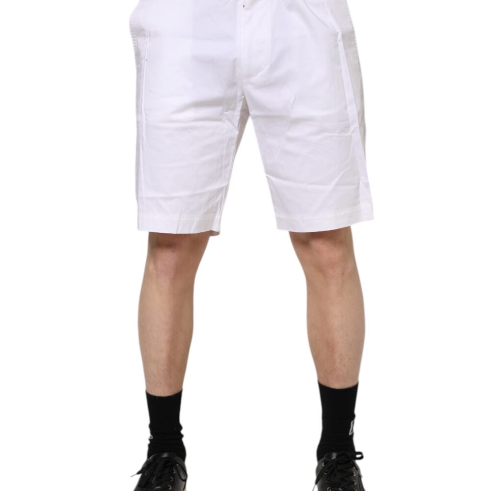 White Chinos Cotton Stretch Casual Shorts