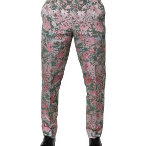 Multicolor Floral Jacquard Pants