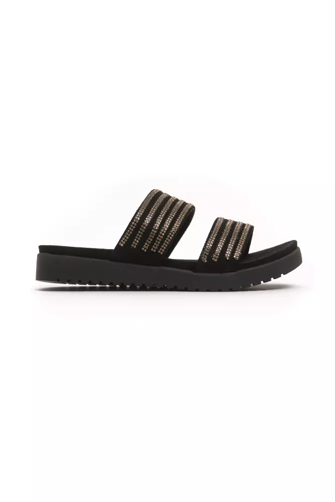 Gold Textile Women Sandal