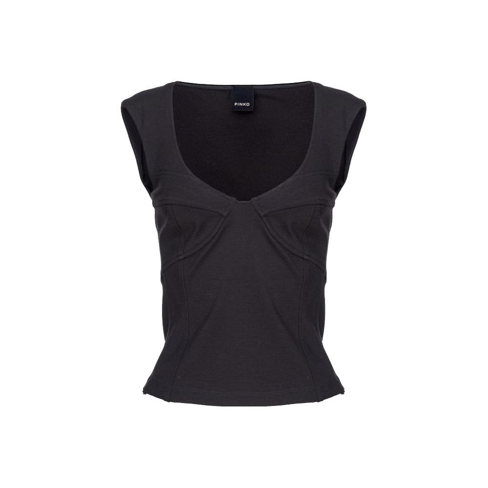 Black Viscose Tops & T-Shirt