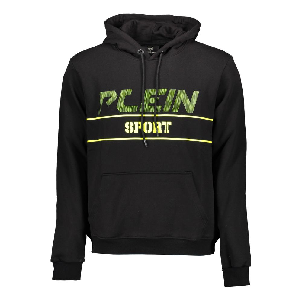 Black Cotton Men's Hooded Sweater