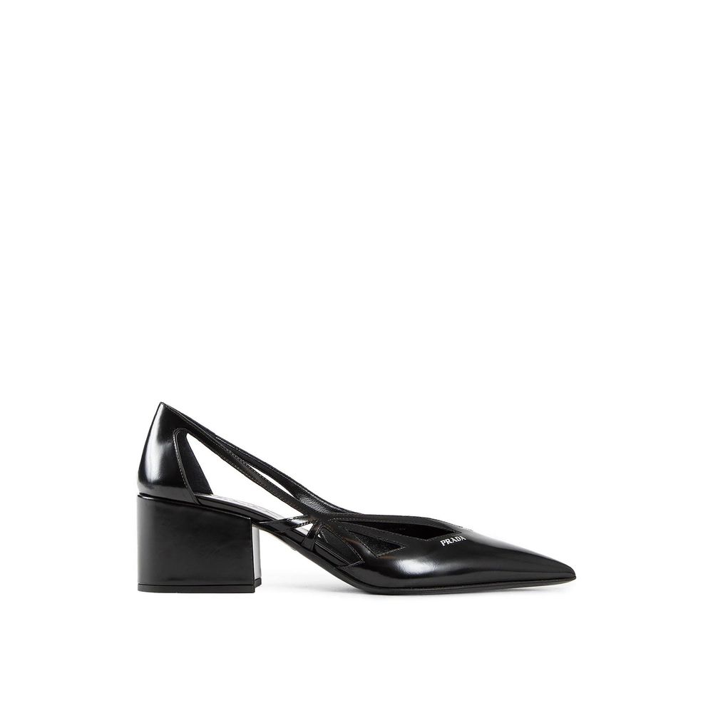 Brushed Leather Cut-Out Pumps