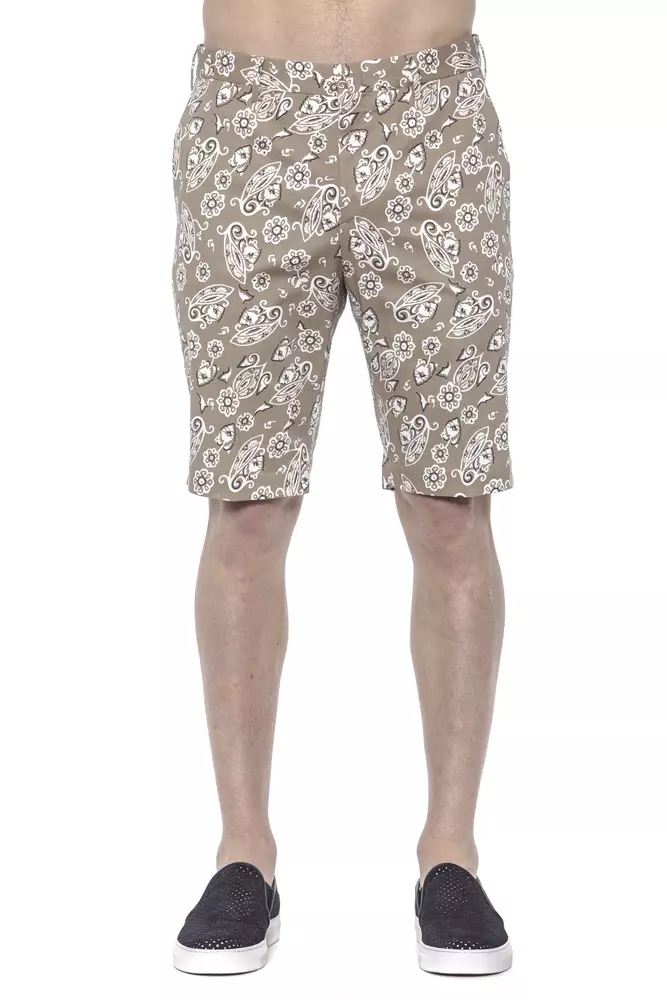 Beige Cotton Men's Bermuda Short