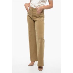Corduroy Flared Pants with Patch Pockets