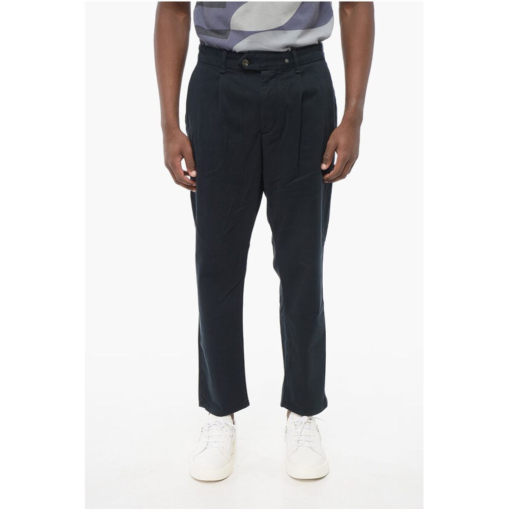 Single-pleated Stretch Cotton Chinos Pants