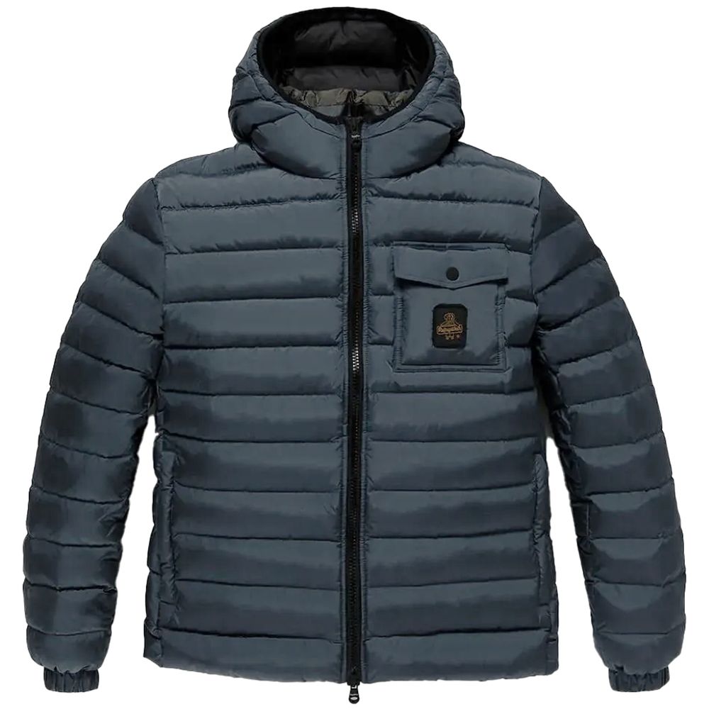 Blue Nylon Men Jacket