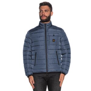 Light Blue Nylon Men Jacket