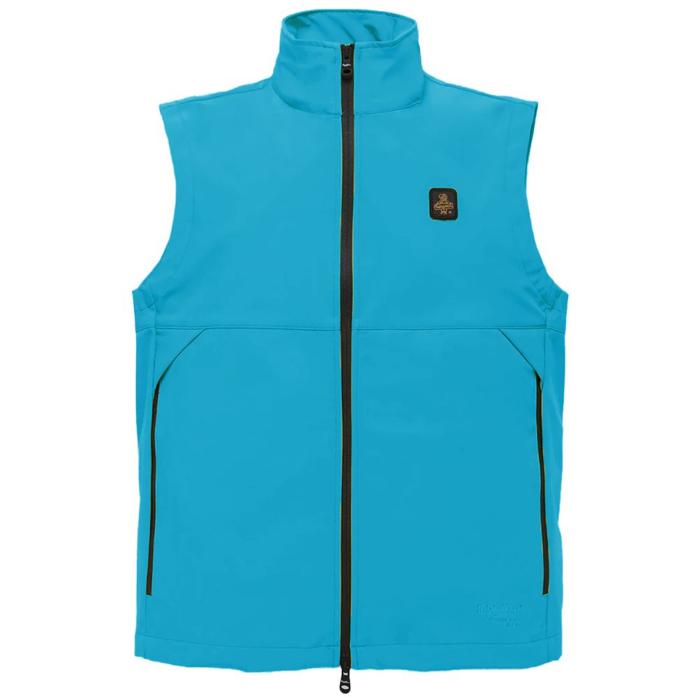 Light Blue Polyester Men Vest