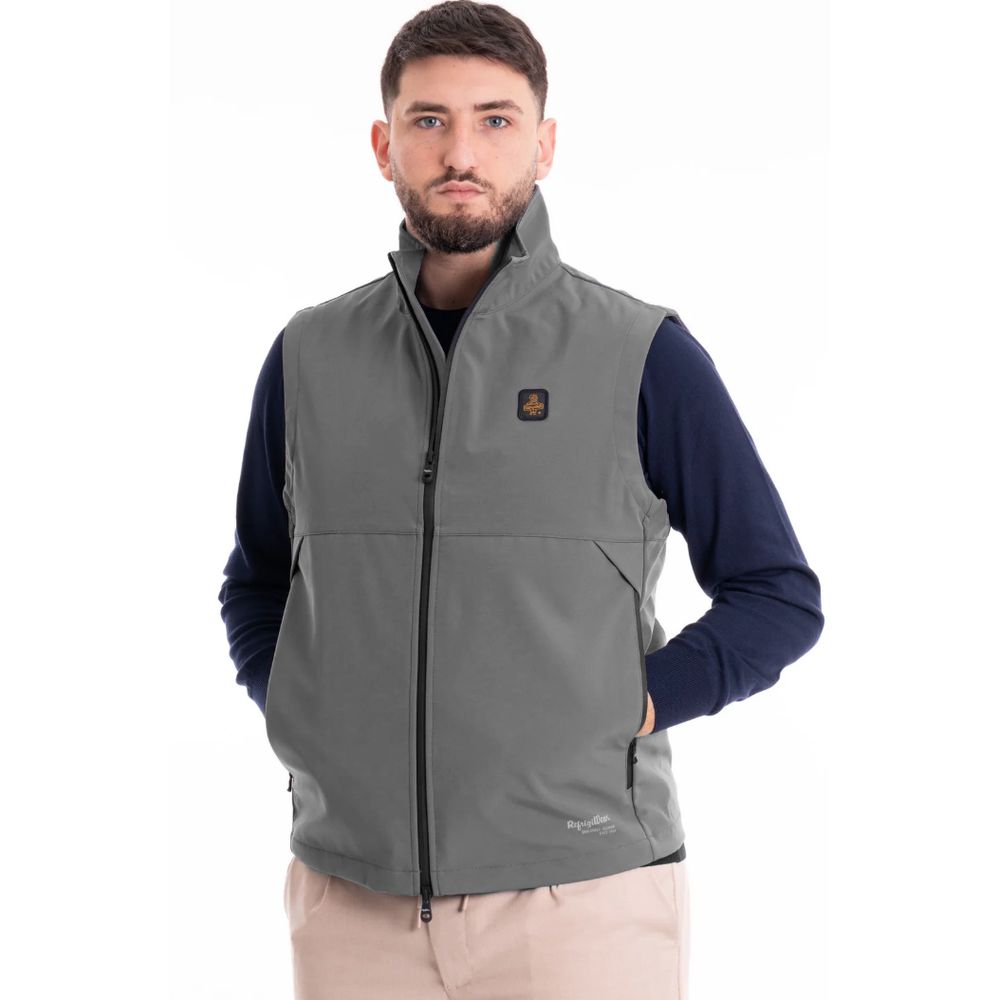Brown Polyester Men Vest